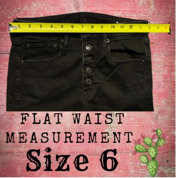 American Eagle High Rise Flare Black Button Fly Jeans Size 6 Regular - Picture 5 of 5